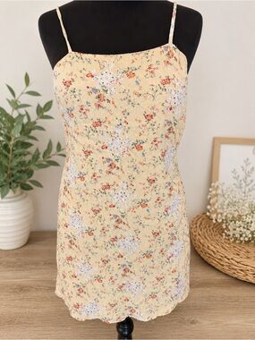 American Eagle Yellow Summer Dress Cottage Core Small Butter yellow